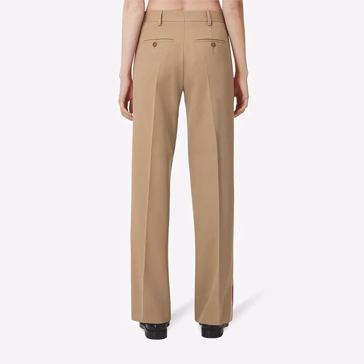 Burberry Colour Block Grain De Poudre Tailored Trousers 'Black'-3