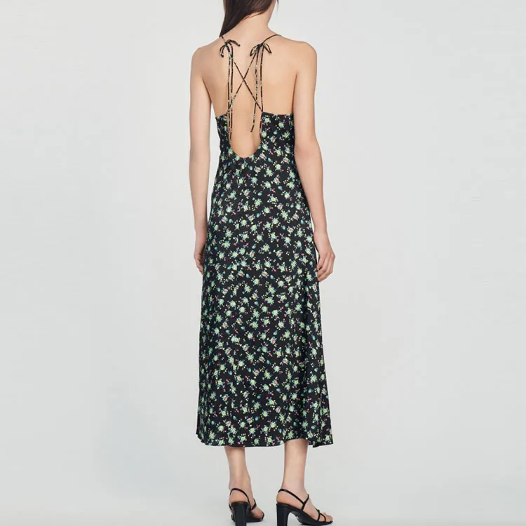 Sandro Slip Dresses Women's Black Print-2