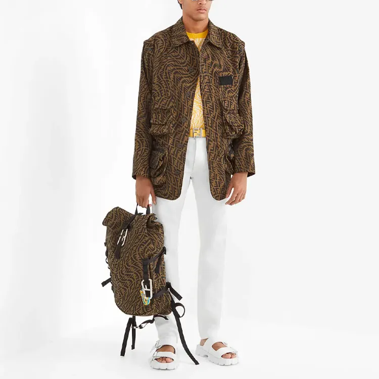 FENDI Jackets Coats Men's Brown-3