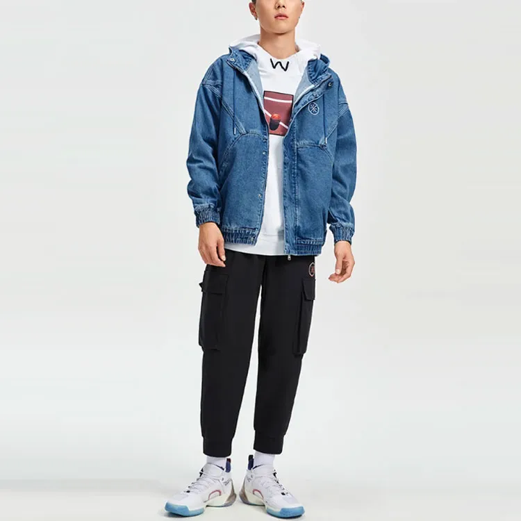 LiNing Denim Jacket Men's Denim Blue-2