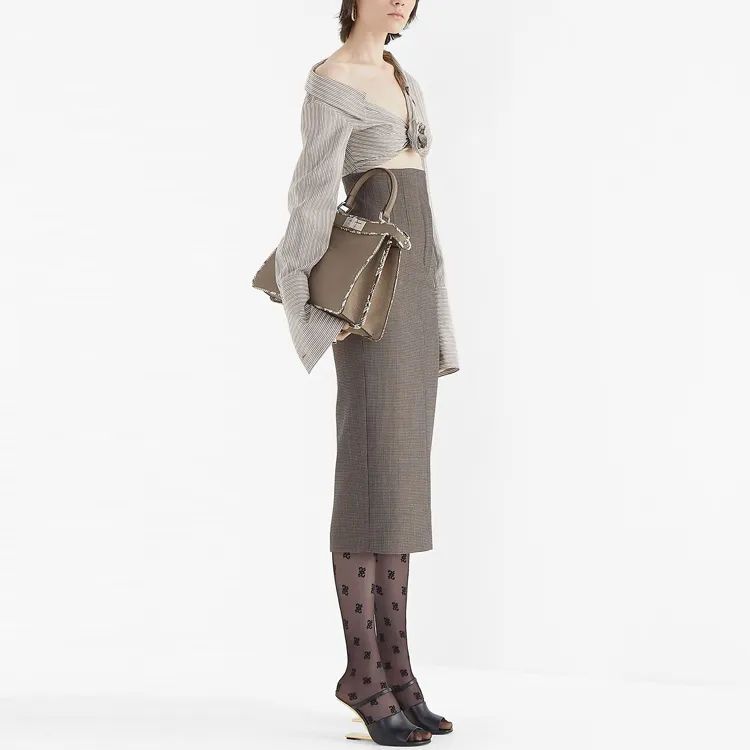 FENDI Wool Pencil Skirt 'Operator'-2
