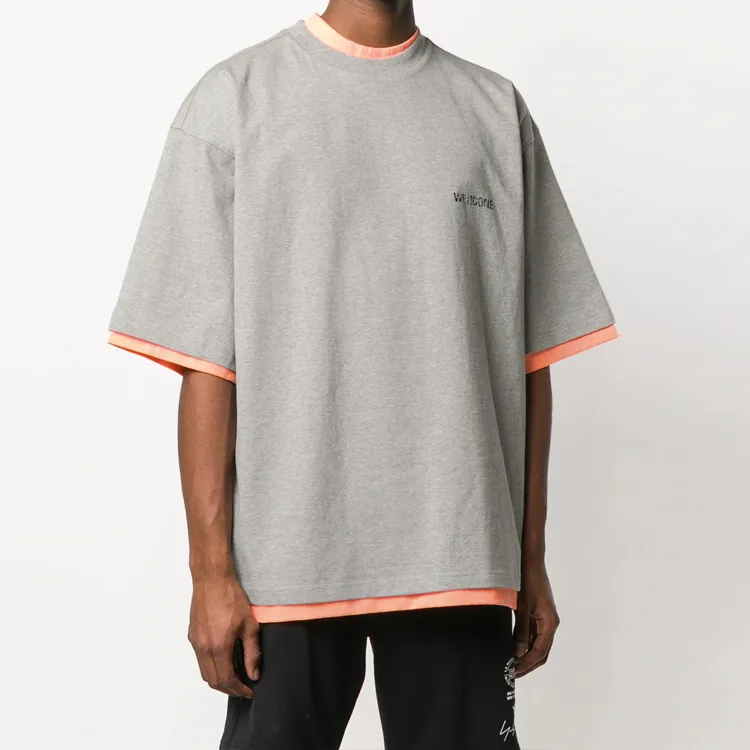 WE11DONE T Shirts Unisex Pink Orange-2
