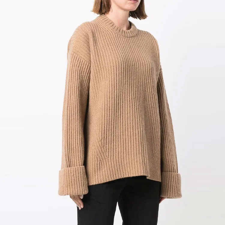 GANNI FW21 Loose Fit Sweater Women's Beige-3