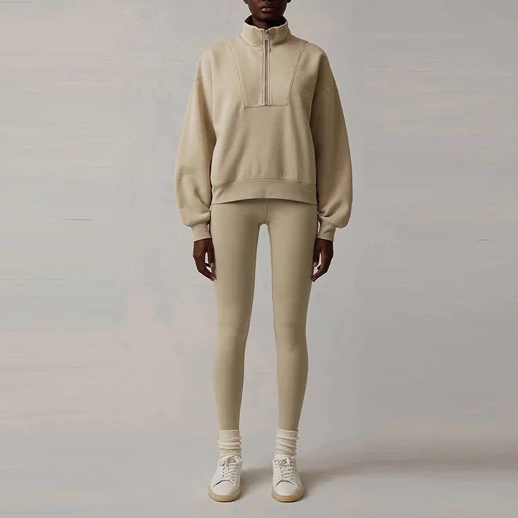 Fear Of God Essentials SS22 Sweatshirt Jacket Women's Wheat-3