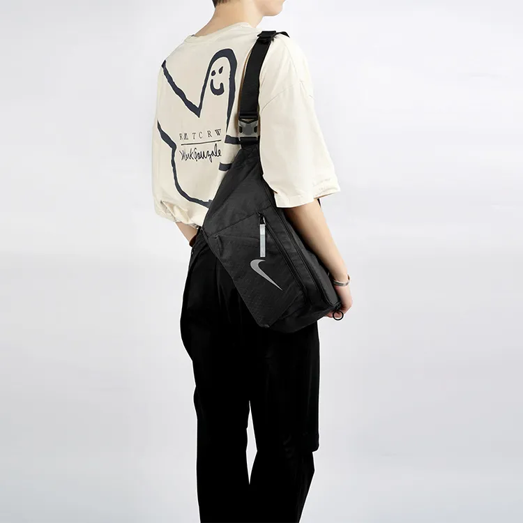 Nike Fabric One Shoulder Crossbody Bag Sling Bag Fanny Pack Regular Unisex Black-6