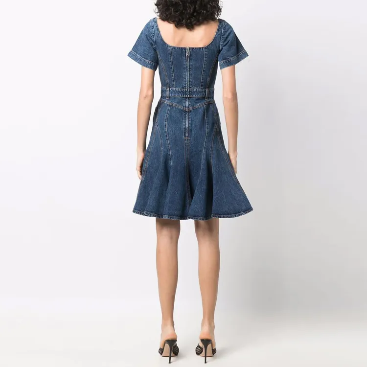 Alexander McQueen SS22 Short Sleeved Dresses Women's Blue-2