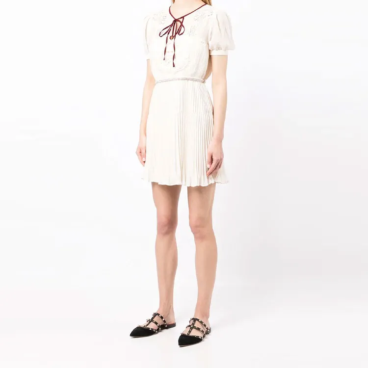Self-portrait Short-Sleeved Dresses Women's White-5