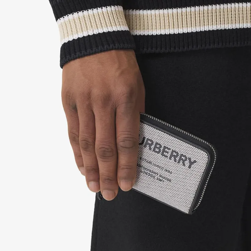 Burberry Fabric Card Holders Coin Purses Wallets Men's Black/Gray-4