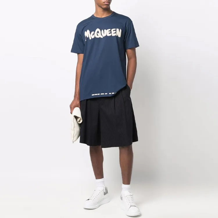 Alexander McQueen T Shirts Men Blue-1
