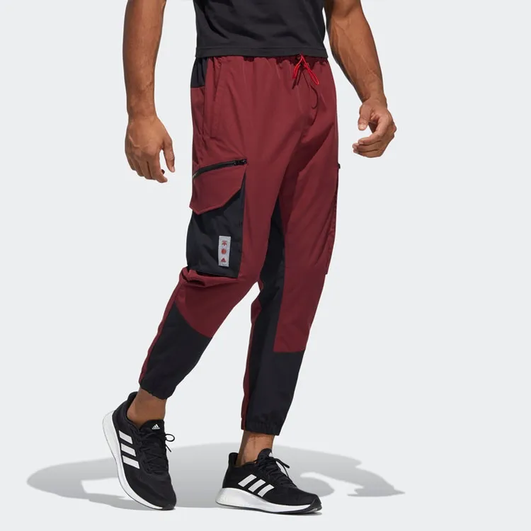 Adidas Knitted Sports Pants Men's Red-3
