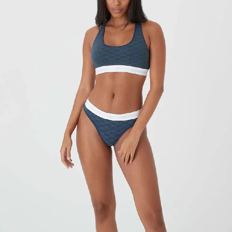 KITH Women's For Calvin Klein Classic Bralette 'Navy Heather'-3