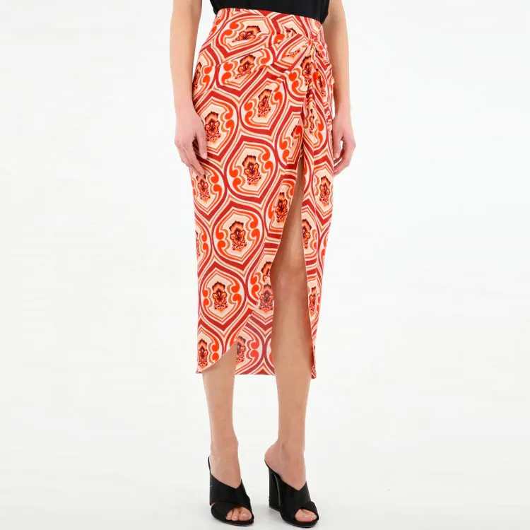 ETRO Graphic Printed Ruched Sarong Skirt-1