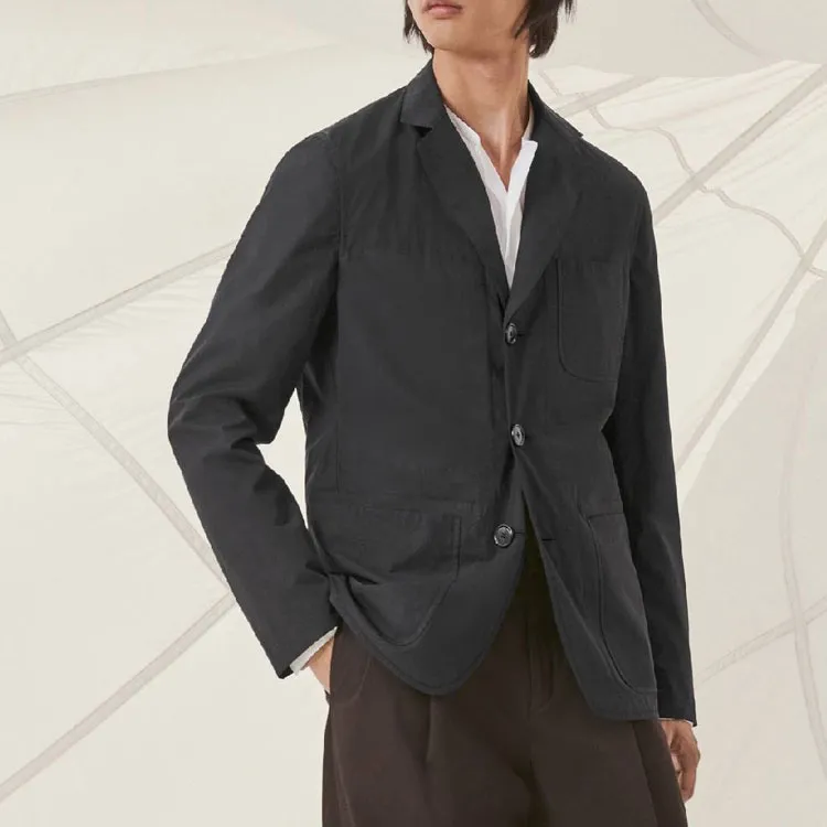 HERMES Business Suits Men Black-3