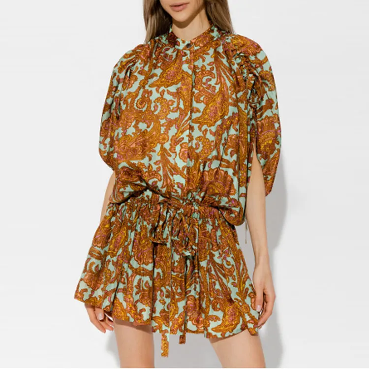 Zimmermann Short-Sleeved Dresses Women's Brown-2