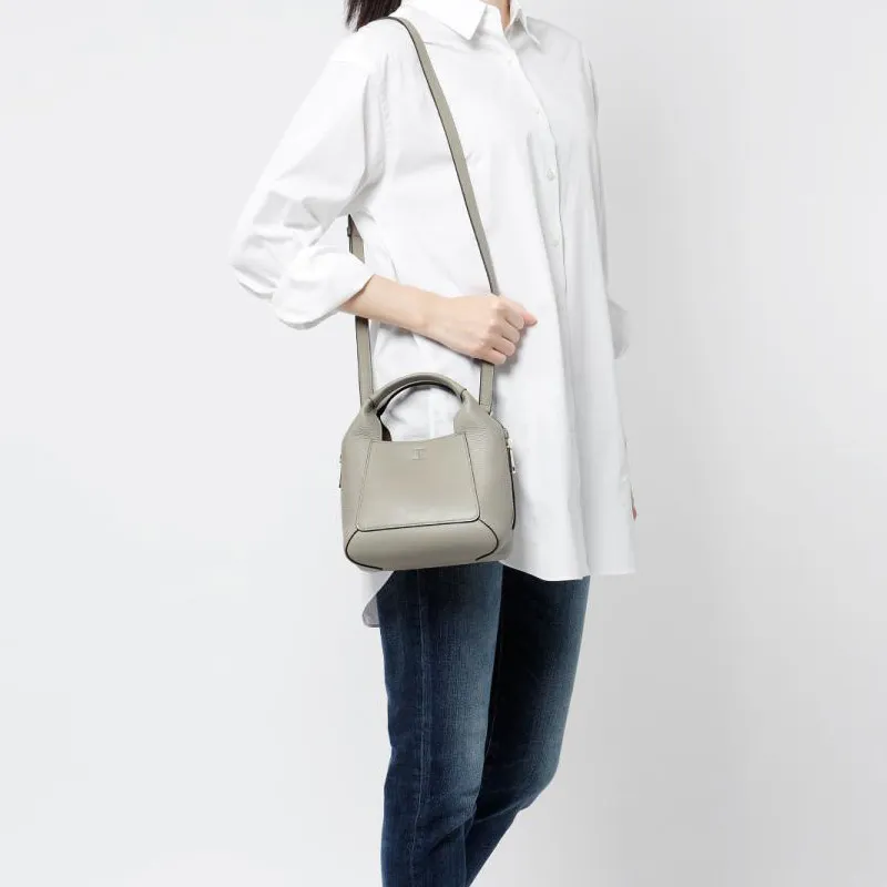 Furla Gilda Cow Leather Tote Bag, Shopping Bag, Shoulder Bag, Crossbody Bag, Handbag Mini Women's Light Gray-5