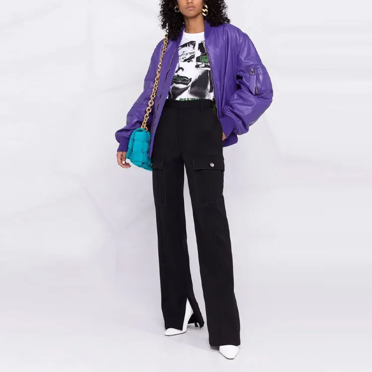 Bottega Veneta High Waist Wool Trousers Black-1