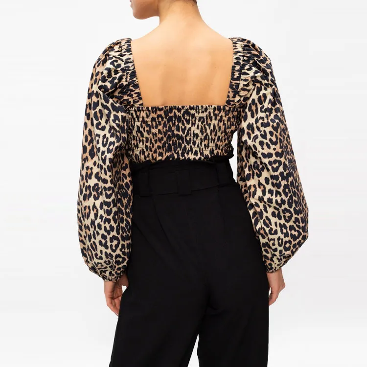 GANNI Crop Tops Women's Brown-2