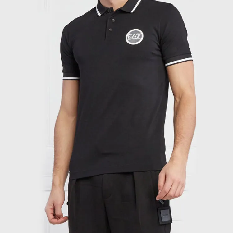 EMPORIO ARMANI EA7 SS22 Polo Shirt Men's Black-3