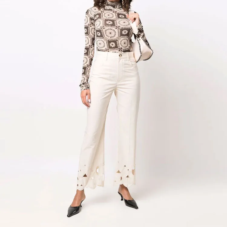 NANUSHKA Embroidered Flared Trousers-1