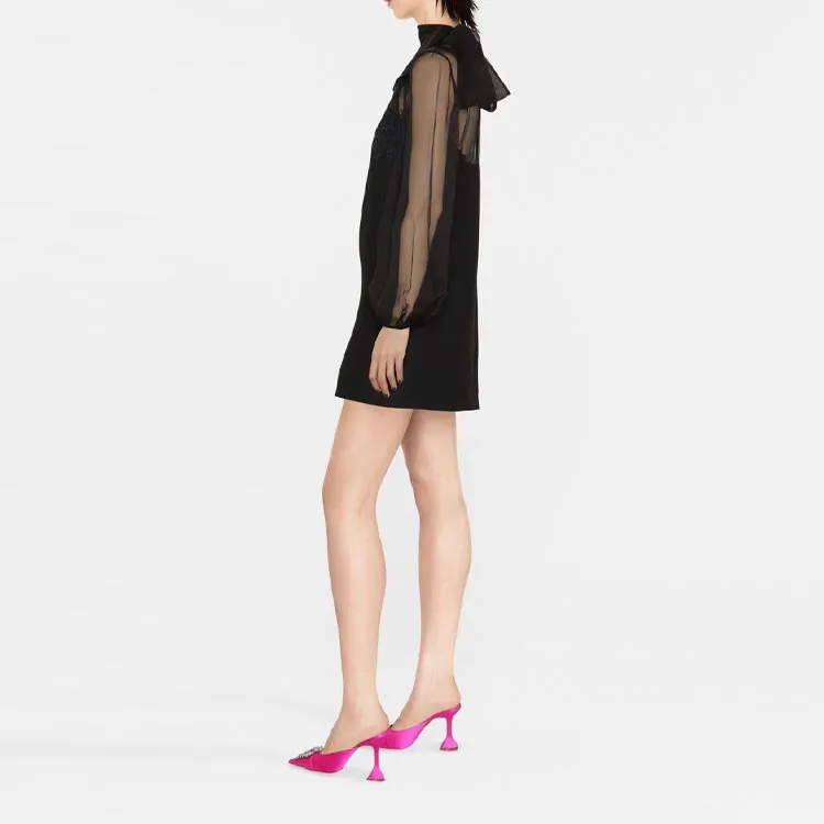 Valentino High Neck Long Sleeved Mini Dress-3