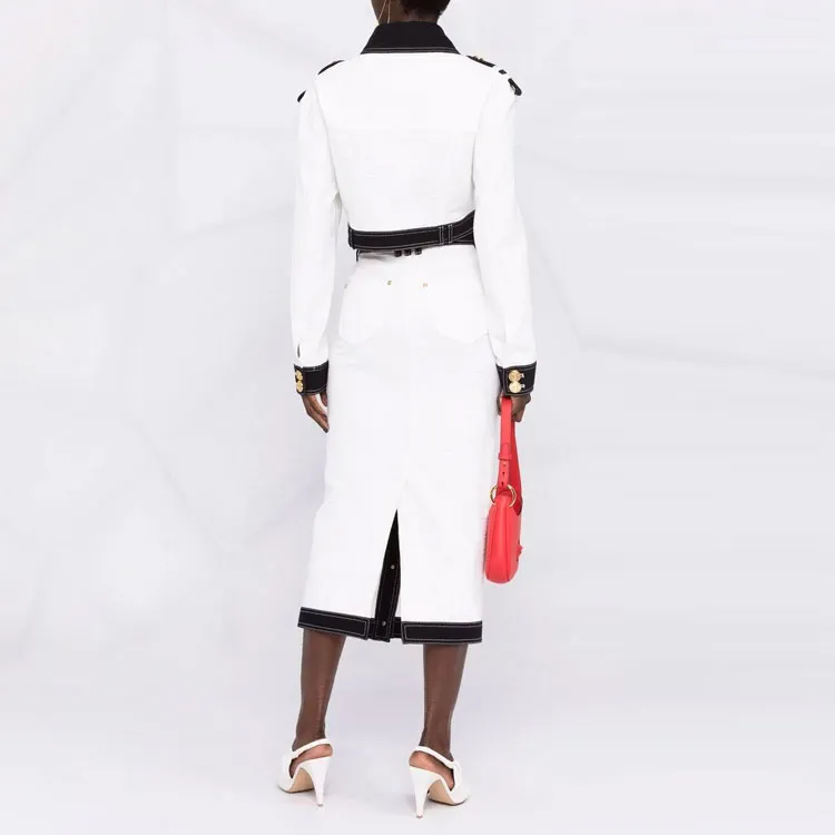 BALMAIN Cropped Coats Women's White-2