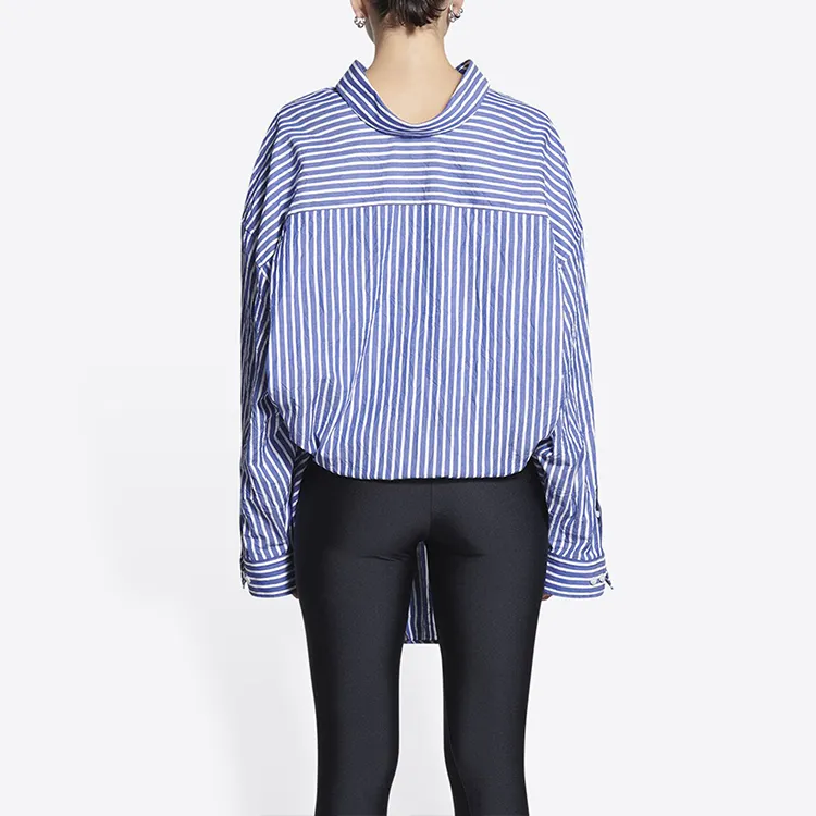 Balenciaga Crinkled Stripe Knotted Shirt-3