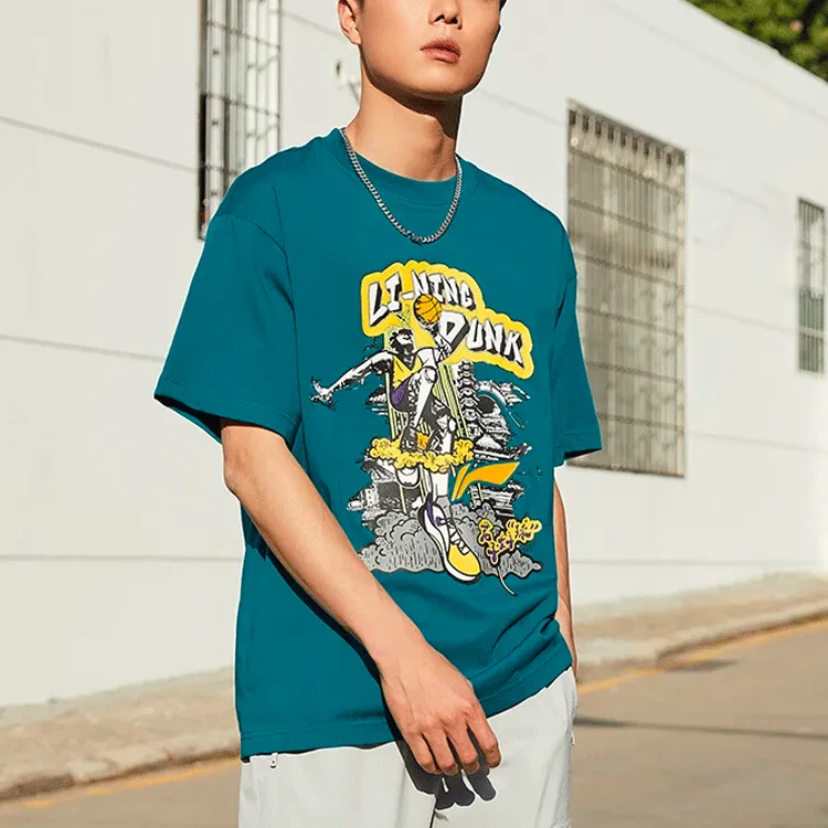 LINING Sports Basketball Collection T Shirts Unisex Green-3