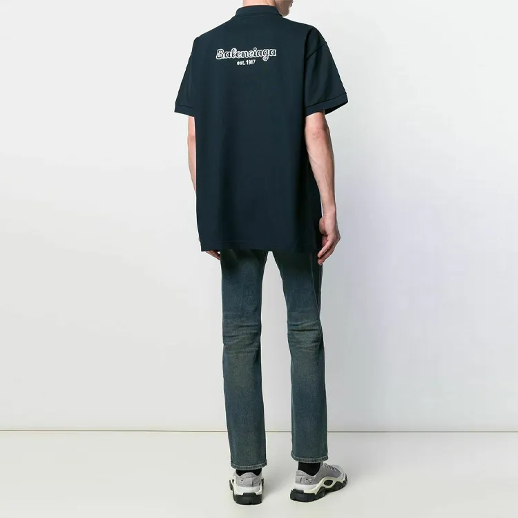 Balenciaga Est. 1917 Logo Print Polo Shirt-2