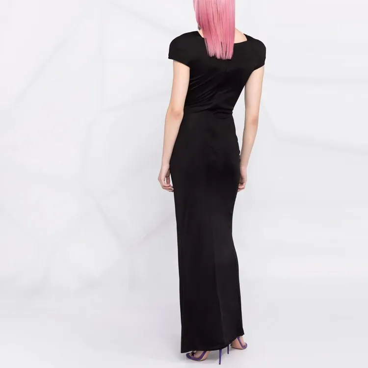 VERSACE Short Sleeved Dresses Women's Black-1