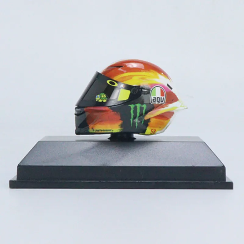 MINICHAMPS Motorcycle Model IP AGV Helmet, Valentino Rossi 2019 Italy Version MotoGP Assembled Models-1