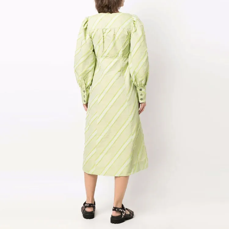 GANNI V neck Long sleeve Dress-1