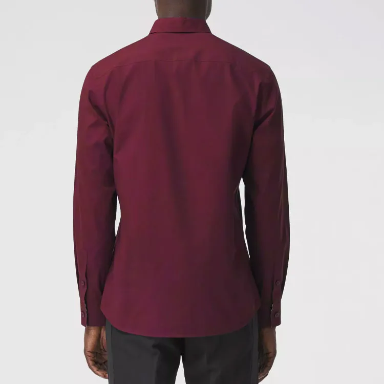 Burberry Slim Fit Monogram Motif Stretch Cotton Poplin Shirt-4