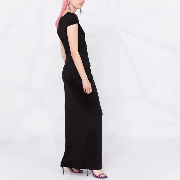 VERSACE Short Sleeved Dresses Women's Black-3