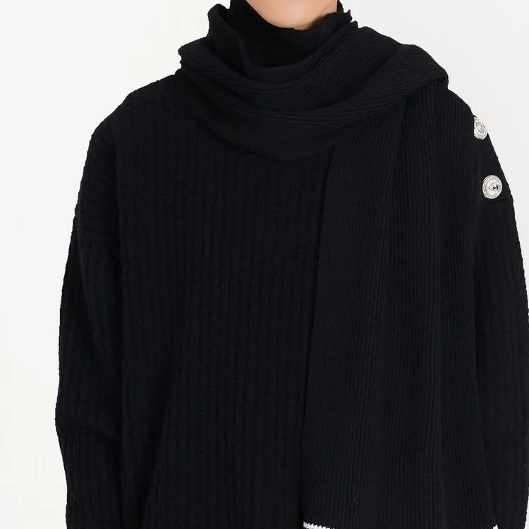 BALMAIN Logo patch Ribbed Scarf-1