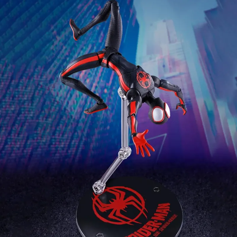 BANDAI SHF Spider Man Parallel Universe Spider Man Miles Morales Hobby Model 15.5cm-2