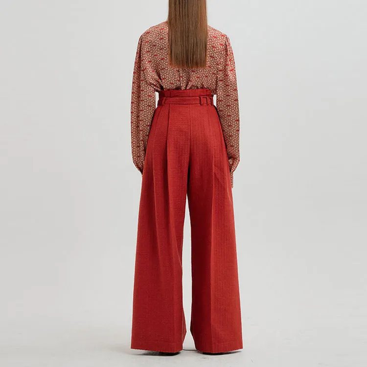 EENK Casual Pants Women's Red-2