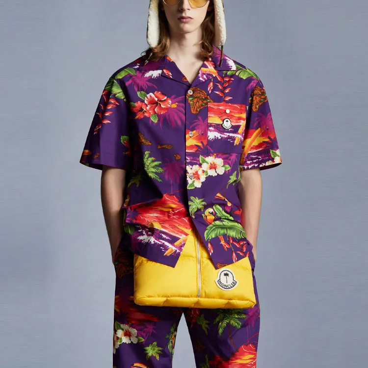 Moncler X Palm Angels Hawaiian Print Short Sleeve Shirt-1