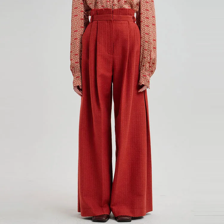 EENK Casual Pants Women's Red-5