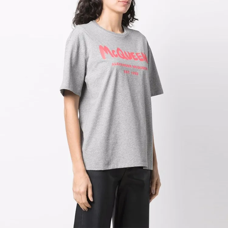 Alexander McQueen T Shirts Women's Gray-2