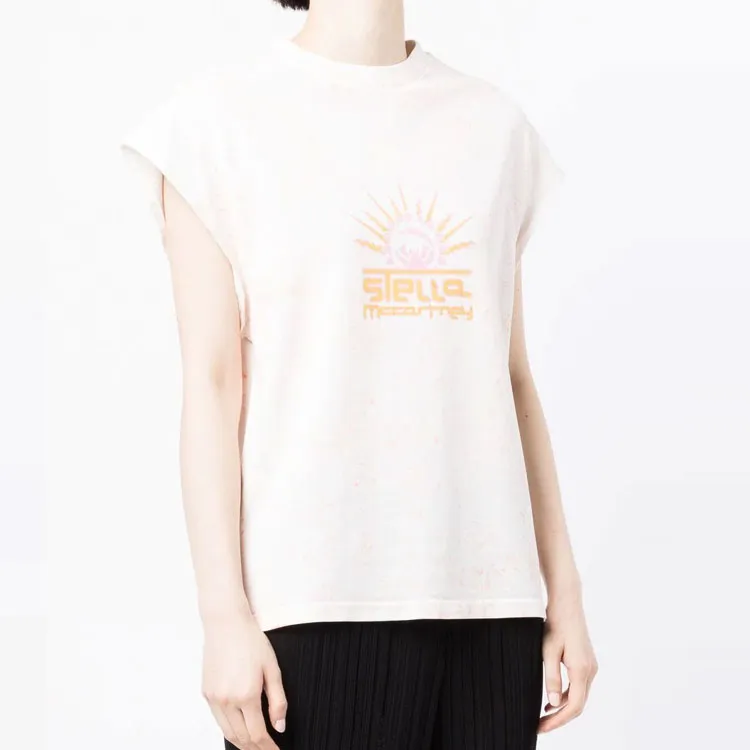 Stella McCartney Graphic print Cap sleeved T shirt-3