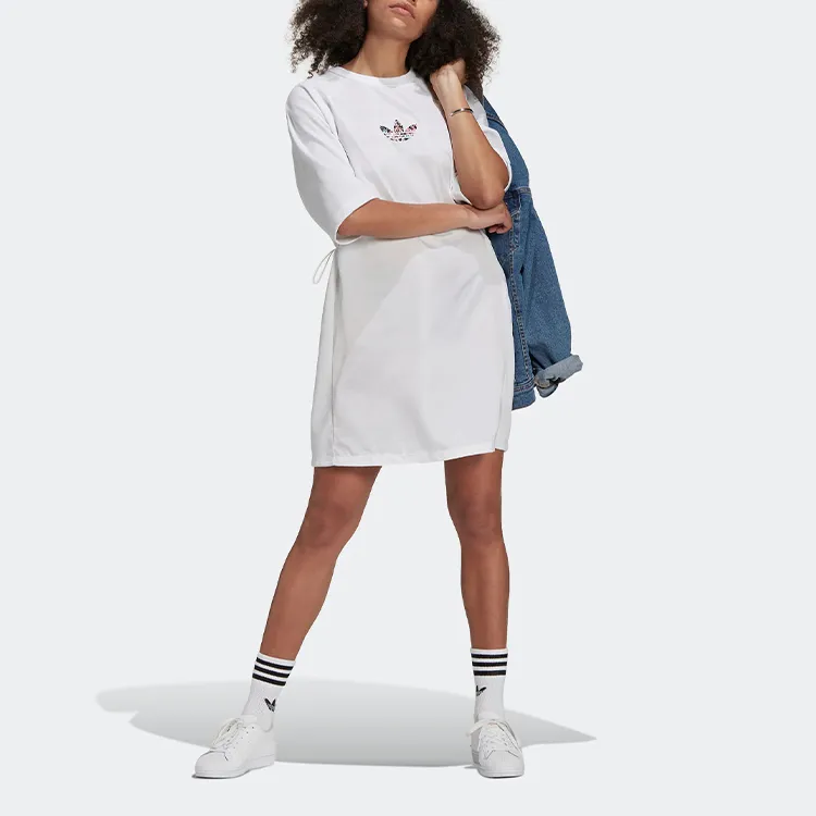 Adidas Originals Short Sleeved Dress Women's White-4
