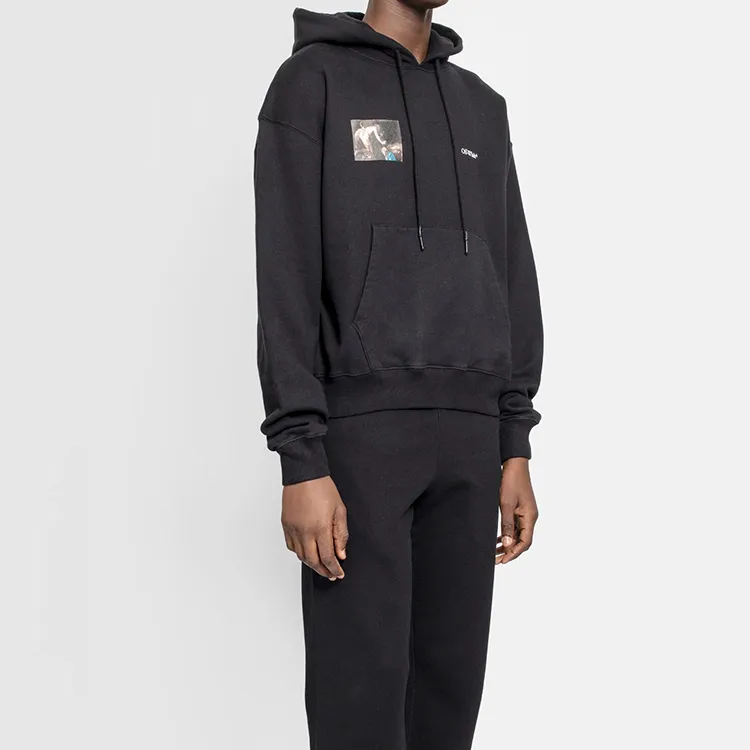OFF WHITE Oversize Fit Caravaggio Angel Hoodie-4