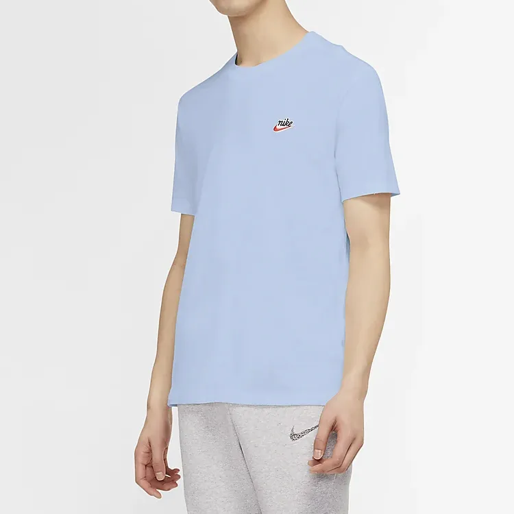 Nike T Shirts Men Sky Blue-3
