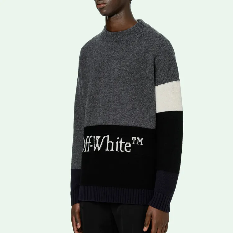 OFF WHITE Color Block Logo Sweater-5