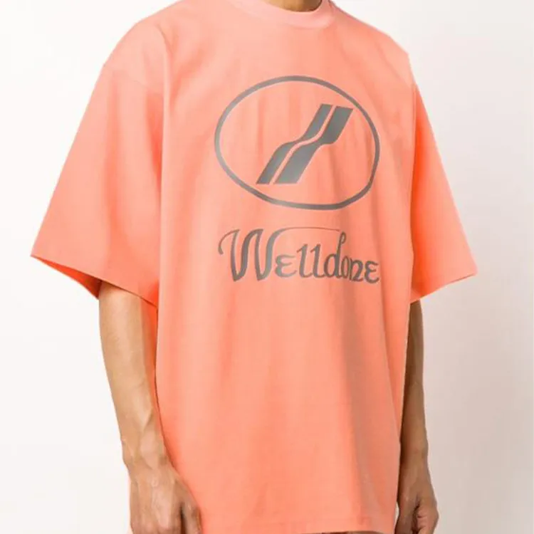 WE11DONE Logo Print Oversized T shirt-3