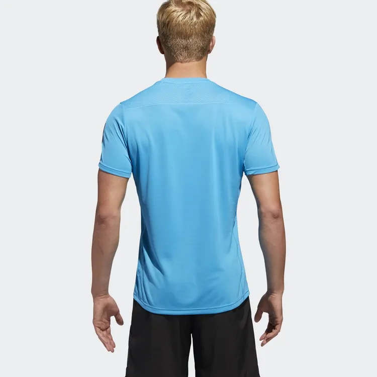 Adidas T Shirts Men Aqua Blue-4