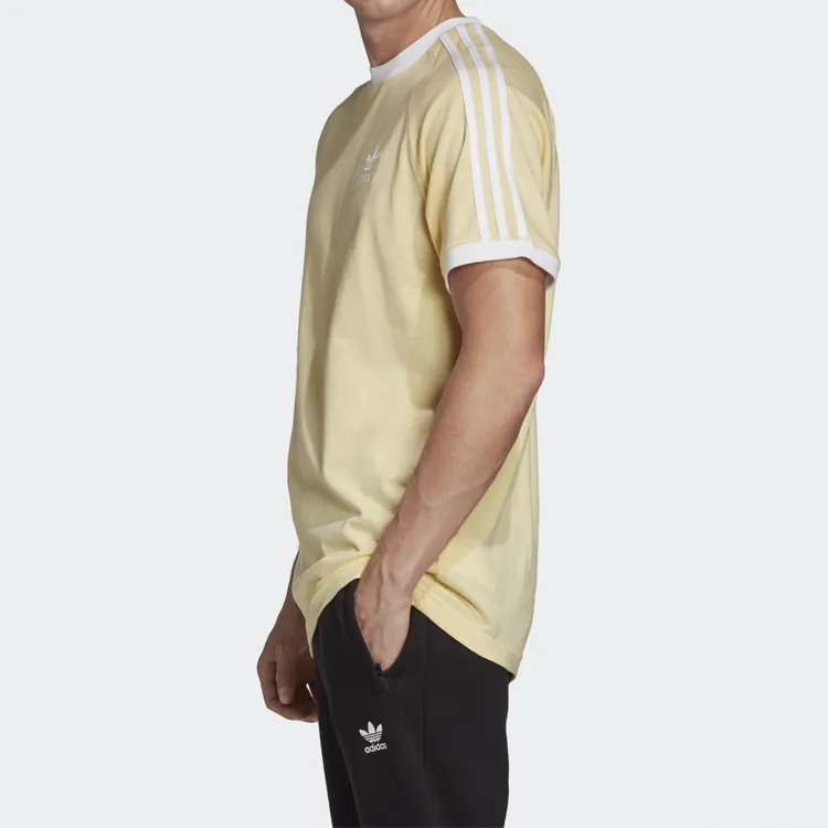 Adidas Originals Shamrock Retro Stripes T Shirt Men's Yellow-4