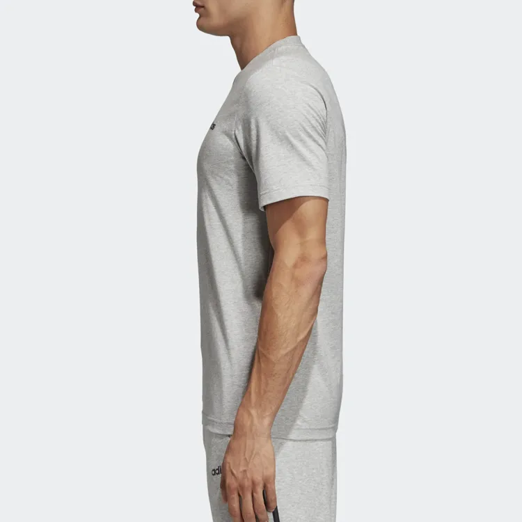 Adidas T Shirts Men Medium Heather Gray/Black-3
