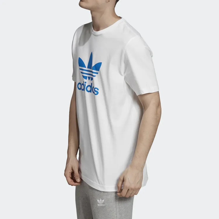 Adidas Originals Trefoil T Shirts Men White/Feather Blue-2