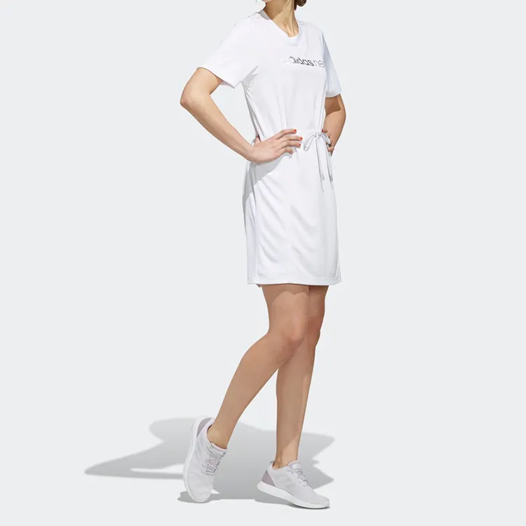 Adidas Short Sleeved Dresses Women's White-5